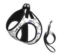 Cute Penguin print Dog Harness, 2X Buckle,Dog Vest,No Pulling Front Leash Clip,for Small Medium Dogs