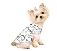 Cute Penguin print Dog Shirts for Small Dogs Stretchy T-Shirts Lightweight Tank Top Sleeveless Striped Vest
