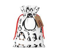 Cute Penguin Print Drawstring Pouch For Gifts,Reusable Adorable Gift Bags,Perfect For Jewelry And More
