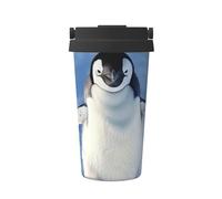 Cute Penguin Print Insulated Coffee Tumbler, 500ml Leakproof Stainless Steel Travel Mug, Double Walled, Hot & Cold Drinks - Perfect for Commuting, Office, Home