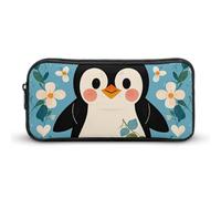 Cute Penguin Print Pencil Case - Large Aesthetic Makeup Bag Multi-Purpose Pencil Pouch Cute Cosmetic Bag with Zipper Closure for Office, Home, Study & Travel