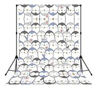Cute Penguin Print Photo Studio Background 5x7ft Soft Photo Backdrop Curtain For Studio Content Creator Equipment
