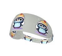 Cute Penguin Print Print Printed Hairband Sport Hairband, Stretchy Wide Hairband, Unisex Casual Hairband