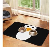 Cute Penguin print PU Leather Feeding Mat for Dogs Cats Pet Food Mat Absorbent Non-Slip Rubber Bottom