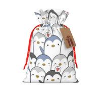 Cute Penguin Print Reusable Eco-Friendly Gift Drawstring Bag For Party Favors Seasonal Celebrations
