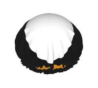Cute Penguin Print Shower Cap, Lined Shower Cap For Women Reusable, Double Layer Waterproof Bath Cap