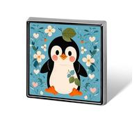 Cute Penguin Print Square Lapel Pin Women's Novelty Buttons & Pins Metal Badge Cute Brooch Pin Retro Pinback Badge Fashion Bag Pins for Hat Backpacks Tie Suit Wedding Party Accessory