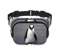 Cute Penguin Print Waist Pack Square Waist Bag Workout Hiking Running Travel Gym Pretty Zipper Fashion