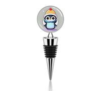 Cute Penguin Print Wine Stoppers Reusable Wine Bottle Stopper Decorative Champagne Stoppers Silicone Beverage Bottle Sealer Keep Fresh, Leakproof Wines Saver for Bar Party Decor