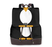 Cute Penguin Print Women Fashion Backpack Ladies Pu Leather Backpacks Handbag Waterproof Rucksack Travel Backpack with Flap