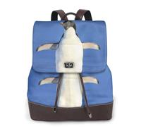 Cute Penguin Print Women Fashion Backpack Ladies Pu Leather Backpacks Handbag Waterproof Rucksack Travel Backpack with Flap