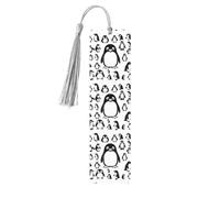 Cute Penguin Print Wooden Bookmark with Tassel for Reading, Perfect Gift for Book Lovers