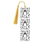 Cute Penguin Print Wooden Bookmark with Tassel for Reading, Perfect Gift for Book Lovers