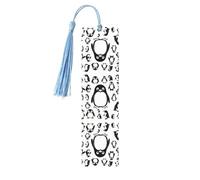 Cute Penguin Print Wooden Bookmark Women Men Tassel Book Marks Bookmarks for Book Lovers Reading Accessories