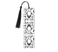 Cute Penguin Print Wooden Bookmark Women Men Tassel Book Marks Bookmarks for Book Lovers Reading Accessories