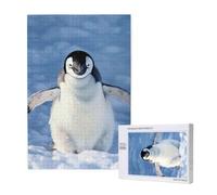 Cute Penguin Printed 1000 Piece Jigsaw Puzzle for Adults, Cut Brain Teaser Game for Family Home Decor Gift(29.5x19.7 Inch)