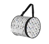 Cute Penguin Printed Cylinder Tissue Holder, 600D Oxford Cloth Pet-Proof Hanging Roll Paper Case, Camping