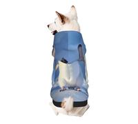 Cute penguin Printed Dog Hoodie Soft Dog Sweatshirt Cute Cat Dog Clothes for Small Dogs Kitten Puppy, L