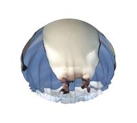 Cute Penguin Printed Double Layer Lined Shower Cap,Shower Caps For Women Reusable