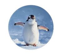 Cute Penguin Printed Gaming Mouse Pad 4 PCS, Round Non-Slip Rubber Base Laptop Mousepad Desk Mat for Gamer, Office, Home