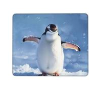 Cute Penguin Printed Gaming Mouse Pad 9.5x7.9 Inches, Non-Slip Rubber Base Laptop Mousepad Desk Mat with Stitched Edges for Gamer, Office, Home