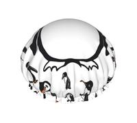 Cute Penguin Printed Large Shower Cap, Double Layer Hair Protector For Facial Care, Reusable Hair Wrap