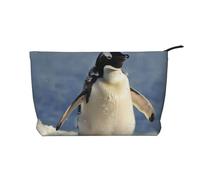 Cute Penguin Printed Makeup Bag Corduroy Travel Cosmetic Bags Cosmetic Case Toiletry Bag Organizer for Women Mom Girls
