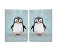 Cute Penguin Printed Passport Cover Case Passport Holder For Travel Passport Cards Protector Travel Covers Wallet Case RFID Blocking Leather Card Case for Women Men, Cute Penguin, 20.3x13.8cm, Modern