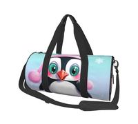 Cute Penguin Printed Round Travel Duffel Bag Large Overnight Weekend Bags for Hiking, Vacations, Gym, Sports