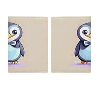 Cute Penguin Prints Passport Holder Ultra Slim PU Leather Travel Document Organizer Compact Premium International US Passport Protector Cover for Women Men
