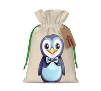 Cute Penguin Prints Print Christmas Bag Holiday Present Sack Xmas For Seasonal Decor Gift Wrapping