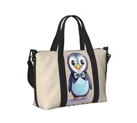 Cute Penguin Prints Print Travel Hand Bag Portable Foldable Shoulder Tote Bags for Weekend Trip Gym Vacation