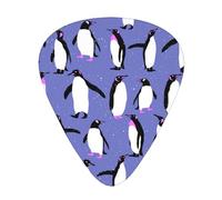 Cute Penguin Purple,12 Pcs Guitar Pick,3 Different Thickness Plectrums for Acoustic Guitar Bass Ukulele (0.46mm 0.96mm 0.71mm)