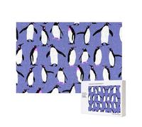 Cute Penguin Purple,300 Pieces Wooden Jigsaw Family Game Jigsaw Puzzles for Adults Teens Home Decor