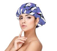 Cute Penguin Purple,Adult's Satin Sleeping Cap - Women's Elastic Sleep Bonnet, Adjustable Overnight Hair Cover