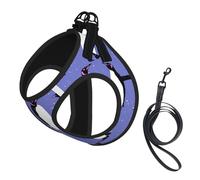Cute Penguin Purple,Pet Harness,Adjustable Reflective Dog Harness,Pet Leash Vest,M