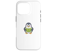 Cute Penguin Reading Books Arctic Animal Snow Case for iPhone 16 Pro