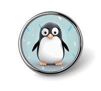 Cute Penguin Round Badge Cute Enamel Lapel Pin Brooches Button Pin Personalized Clothing Decoration Unisex Badge Holder Hats Bags Shirts Decor