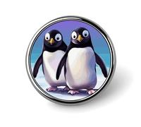 Cute Penguin Round Badge Cute Enamel Lapel Pin Brooches Button Pin Personalized Clothing Decoration Unisex Badge Holder Hats Bags Shirts Decor