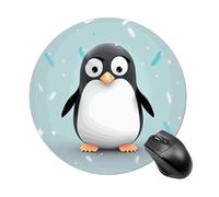 Cute Penguin Round Mouse Pad Smooth Glide Gaming Mousepad Extra Density Portable Comfortable Mouse Mat for Desk, Home, Office 7.8x7.8 Inches