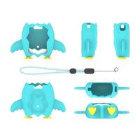 Cute-Penguin shaped protective case for Tamagotchi Paradise ，Silicone Soft Shell Cover，Waterproof Sweatproof Washable Shockproof Anti-Drop 360° Full Protection (aqua)