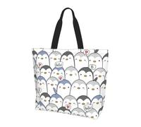 Cute Penguin Shoulder Bag,Large Capacity Reusable Grocery Shopping Bag,Women'S Ultra-Light Handbag Tote Travel