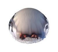 Cute Penguin Shower Cap Reusable Elastic Bath Caps Waterproof Bath Hair Hat for Women Men Spa Salon Large Shower Bonnet Double Layer Bathing Hair Cap for Long Hair, Braids