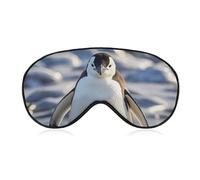 Cute Penguin Sleep Mask Comfort Travel Eye Masks with Adjustable Elastic Strap Soft Funny Block Light Sleep Eye Cover for Side Sleeper for Nap Men Women Gift