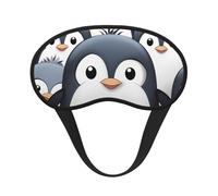 Cute Penguin Sleep Mask for Side Sleeper Eye Mask for Sleeping Light Blocking Soft Breathable Sleep Eye Mask for Women Men Adjustable Elastic Strap Travel Nap Blackout Eye Shade Cover