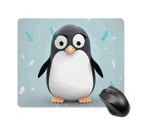 Cute Penguin Square Mouse Pad Portable Computer Mousepad with Non-Slip Rubber Base 18 * 22cm Ultra-Thin Gaming Mouse Mat for Computer Laptop Office Desk Accessories