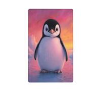 Cute Penguin Standing On Ice Single Toggle Blank Wall Plate Light Switch Cover Decorative 1 Gang for Kitchen Room Bathroom Size 11.4x7cm