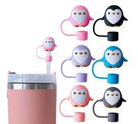 Cute Penguin Straw Toppers for Tumbles,10mm Silicone Straw Covers Cap for Stanley Cup Accessories,Reusable Silicone Straw Covers for Stanley 30 & 40 Oz Tumbler for Reusable Straws Tip Lids