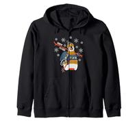 Cute Penguin Sweater Snow Ski Patrol Skiing Antarctica Kids Zip Hoodie