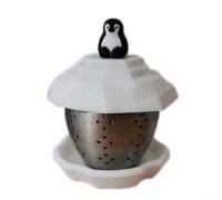 Cute Penguin Tea Strainer Basket Metal Mesh Filter for Loose Leaf Herbal Green Black Tea Brewing Teapot 5x5x6cm